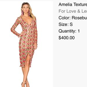 For Love and Lemons Amelia Textured MIDI Dress S